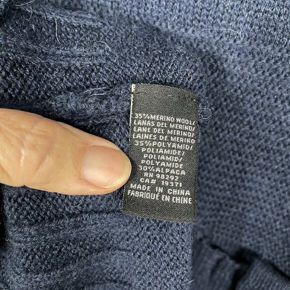 Tibi New York Sweater Dress Size Medium Navy Merino Wool Alpaca Knit Career - Picture 10 of 11